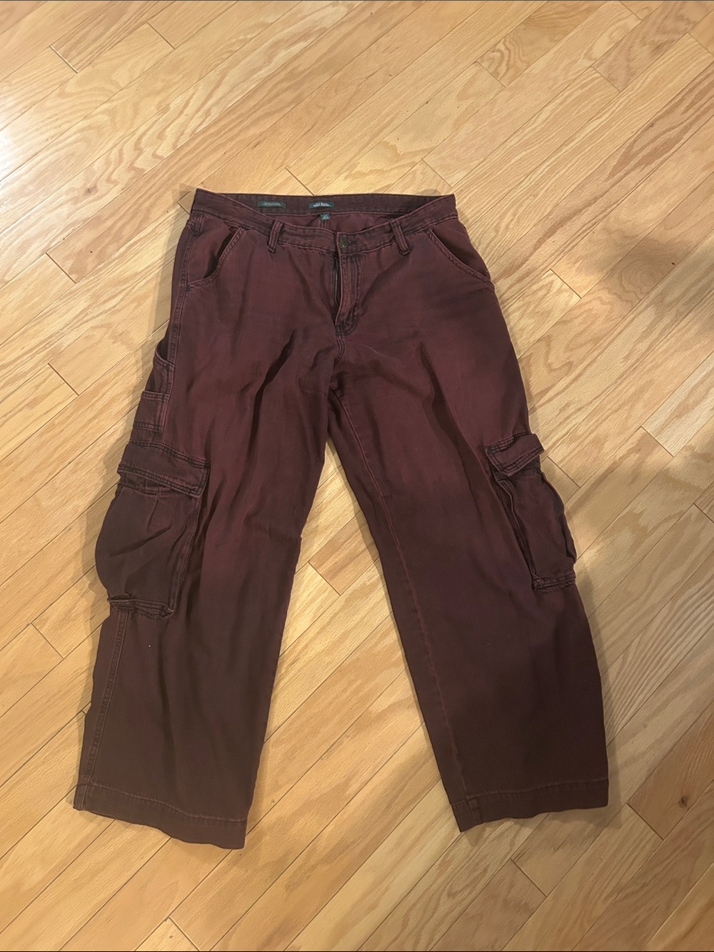 wild fable Wide-Leg Cargo Pants in Burgundy